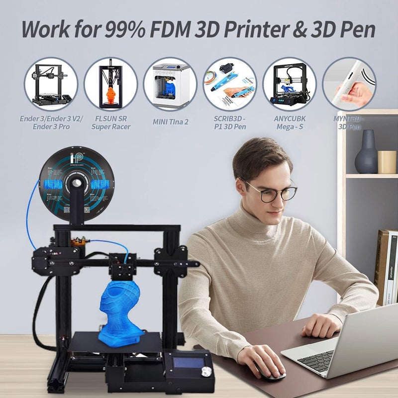 HP3DF Glitter PLA Filament, Twinkling 3D Printer Filament, PLA Filament 1.75mm Dimensional Accuracy +/- 0.02mm, 1KG Spool (2.2 lbs), Fit Most FDM Printer (Glitter Blue) - Image 5